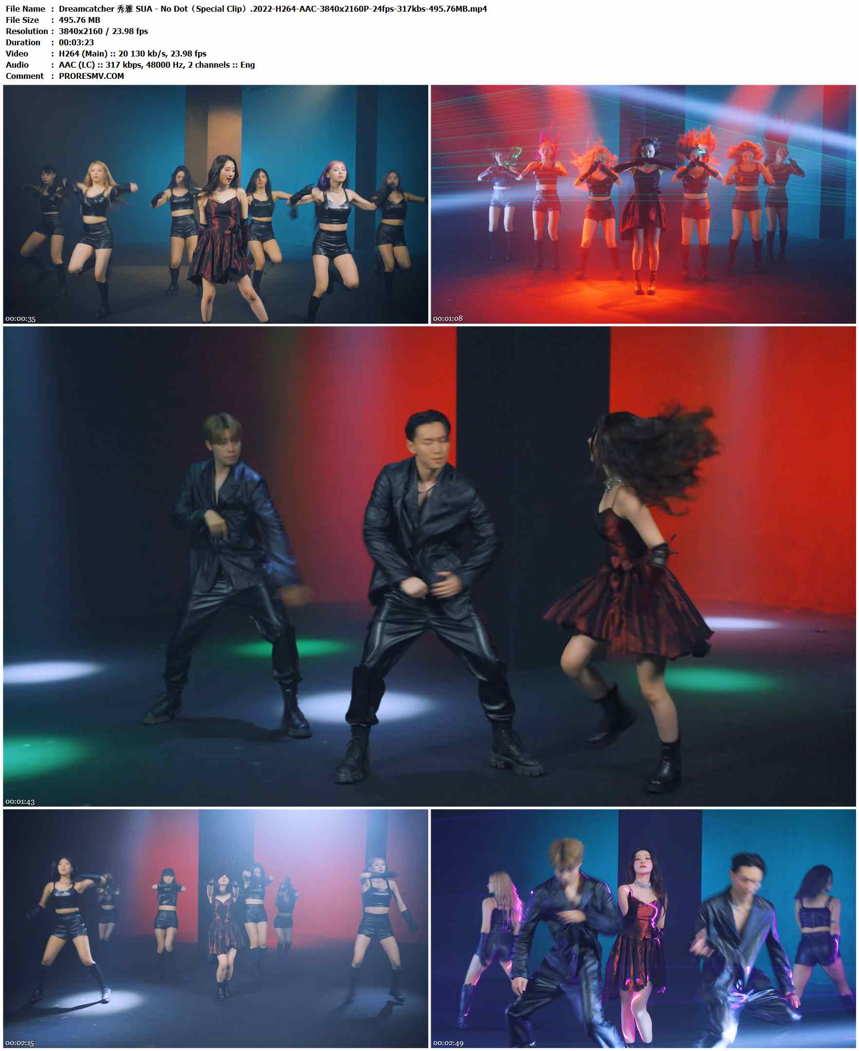 Dreamcatcher 秀雅 SUA - No Dot（Special Clip）.2022-H264-AAC-3840x2160P-24fps-317kbs-495.76MB官方MV_高清MV